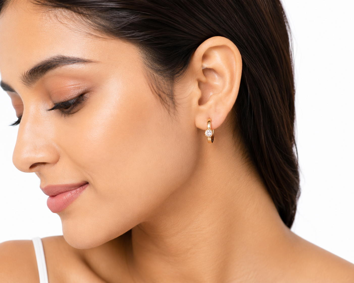 Crystal Huggie Hoop Earrings