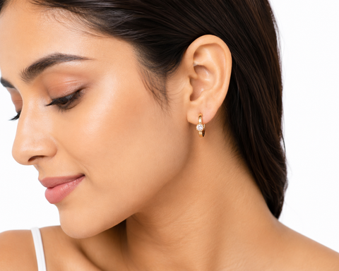 Crystal Huggie Hoop Earrings