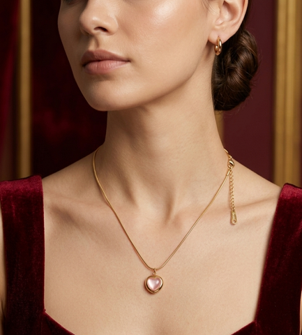 Eternal Heart Rose Gold Plated Necklace – 316L Stainless Steel (Anti-Tarnish)