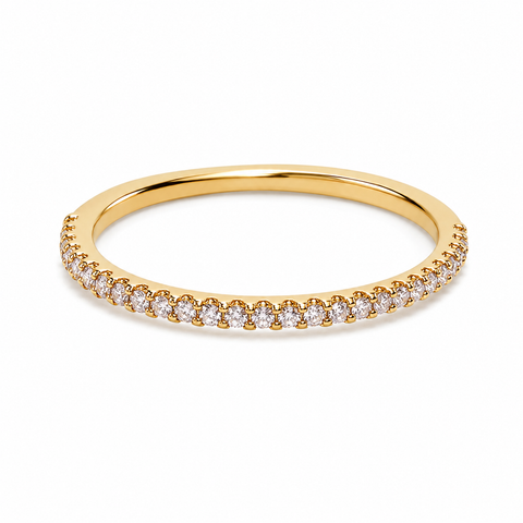 Elegant Gold-Tone Pavé Crystal Ring