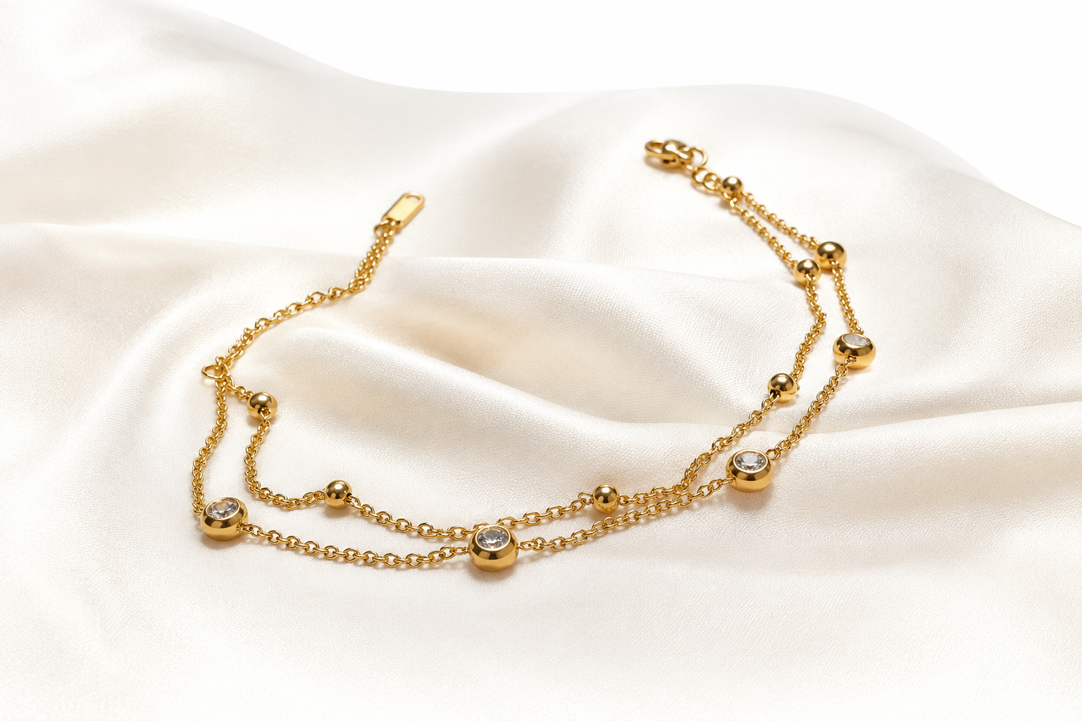 Elegant Dual-Layer Gold-Tone
