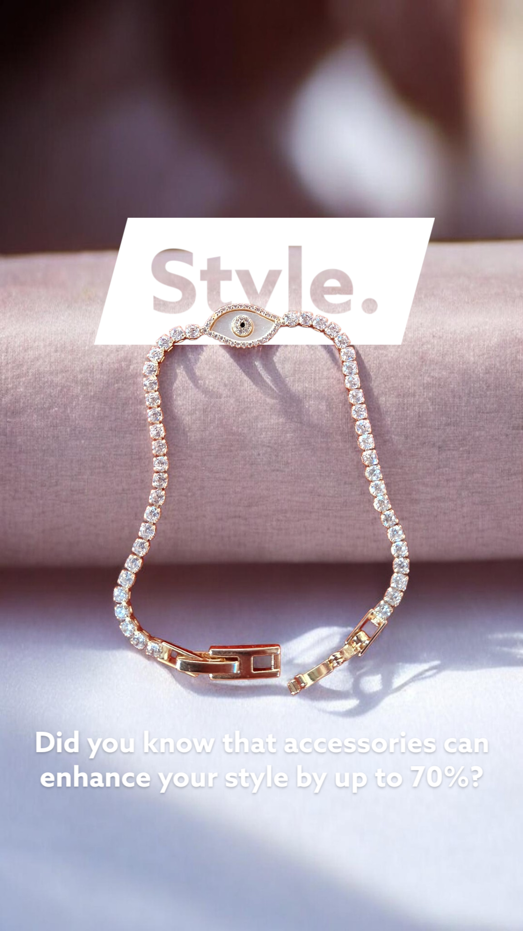 Celestial Evil Eye Rose Gold Tennis Bracelet