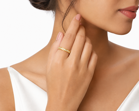 18K Gold Plated Crystal Pavé Eternity Ring