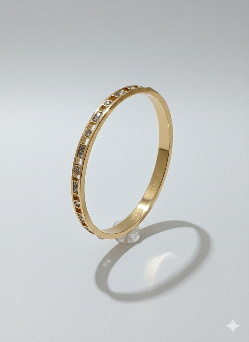 AnshuAura™ Signature Eternal Sparkle Gold Bangle