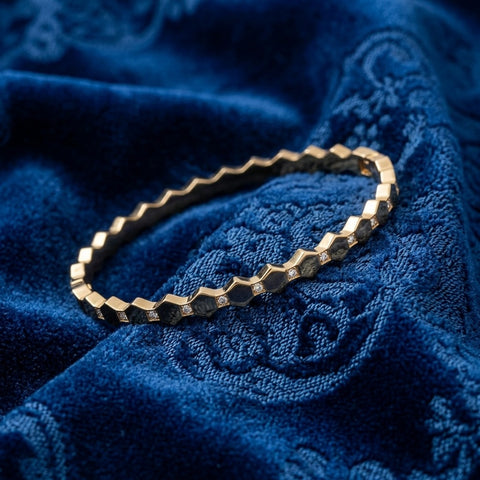 Hexa Luxe Gold Plated Crystal