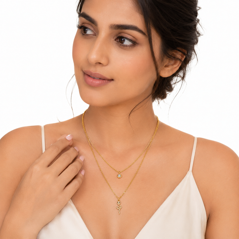 Golden Serpent Layered Necklace