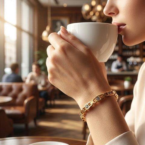 Gold-Tone Crystal Link Bracelet