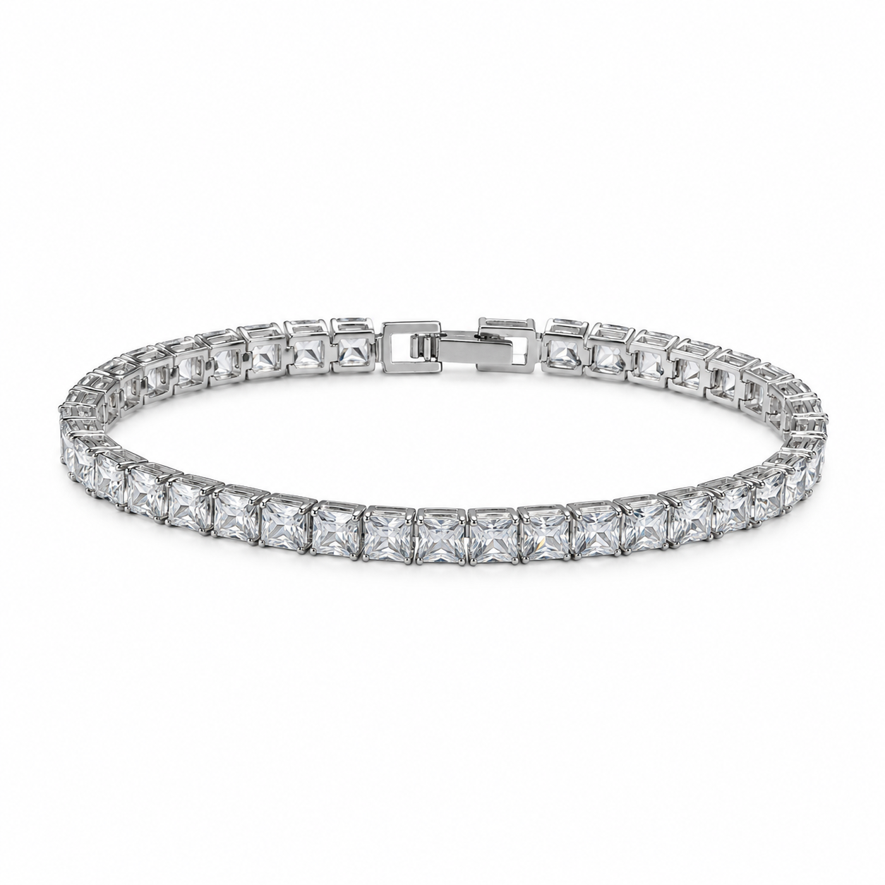 Iced Princess Cut Tennis Bracelet | Premium Stainless Steel | Unisex
