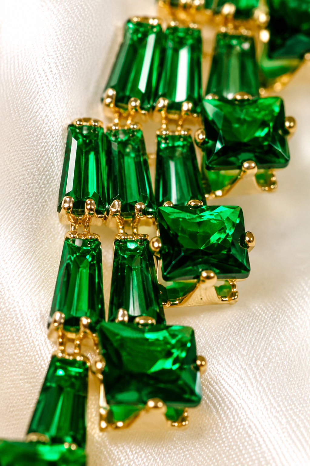 Emerald Cascade Drop Earrings