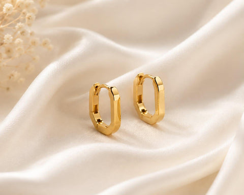 Premium Gold Geometric Hoop Earrings