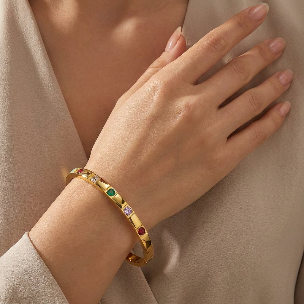 Rainbow Crystal Gold Luxe Bracelet