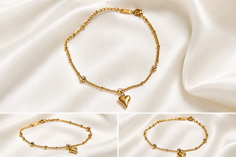 Heart Charm Gold Anklet