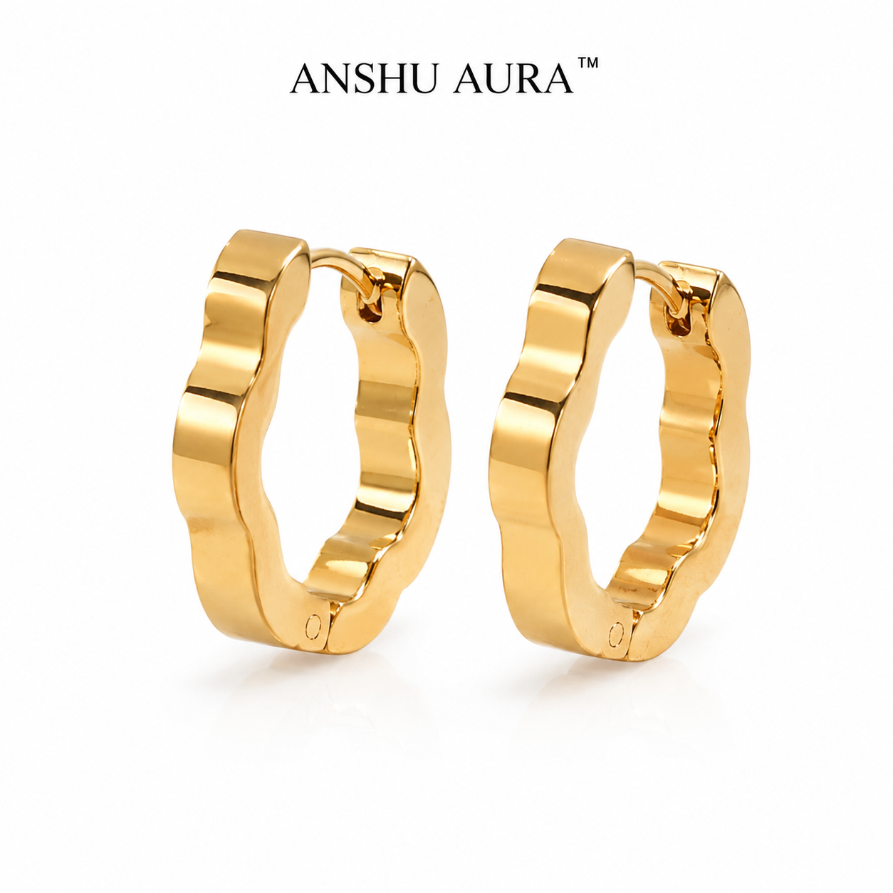 Wave Gold Hoop Earrings