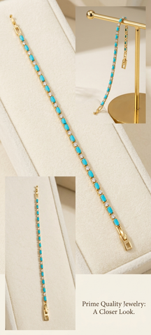 Elegant Turquoise & Crystal Tennis