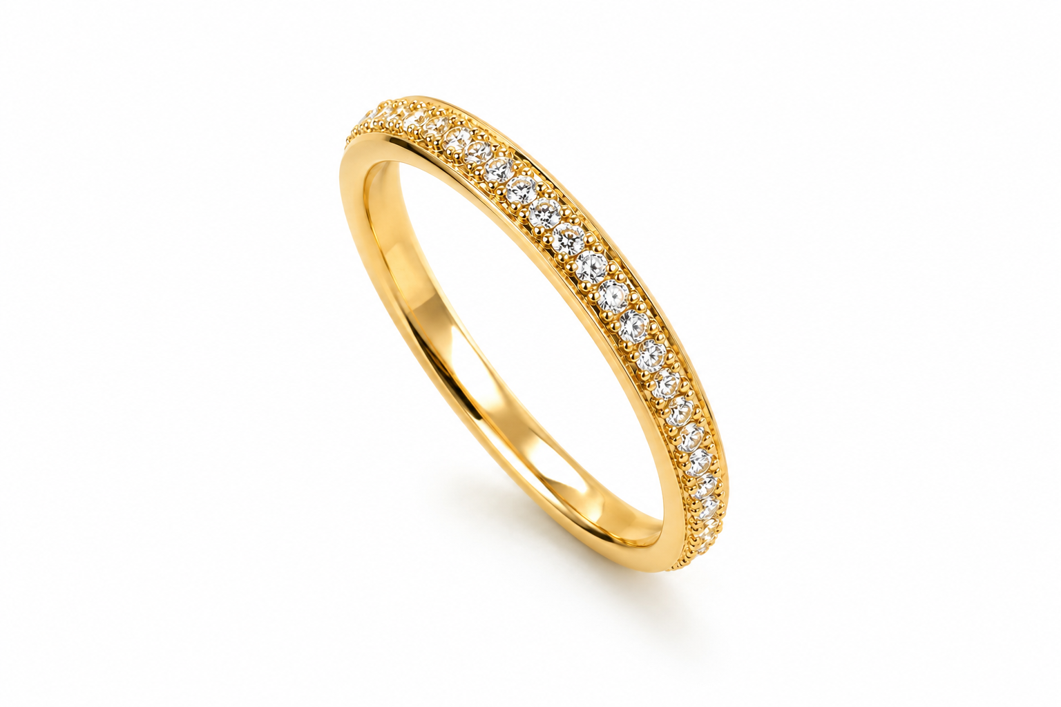 Elegant Pavé Sparkle Gold Ring