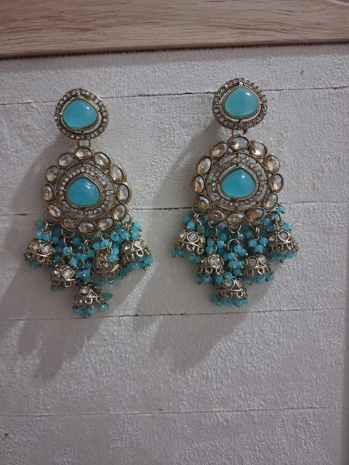 Navrang Premium Kundan & Bead Drop Jhumka Earrings (Available in 12 Shades)