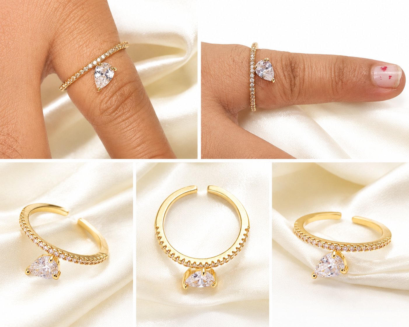 Pearl Drop Open Ring