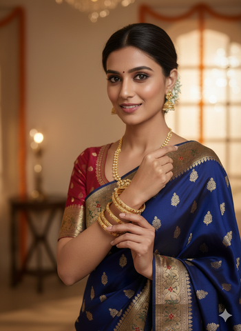 The Anshuaura Eternal Bloom: 22K Gold-Plated Meenakari Artisan Bangles (Set of 4)
