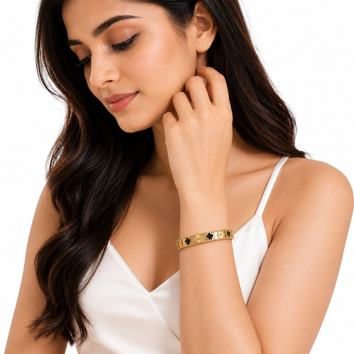 Black Clover Gold-Plated Bracelet
