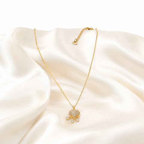 Crystal Heart Charm Gold