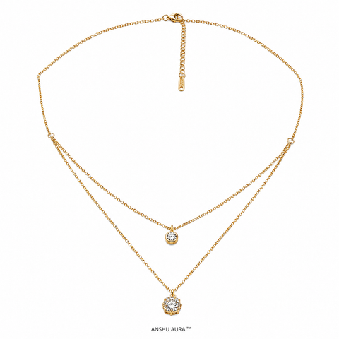 Elegant Dual-Layer CZ Pendant Necklace
