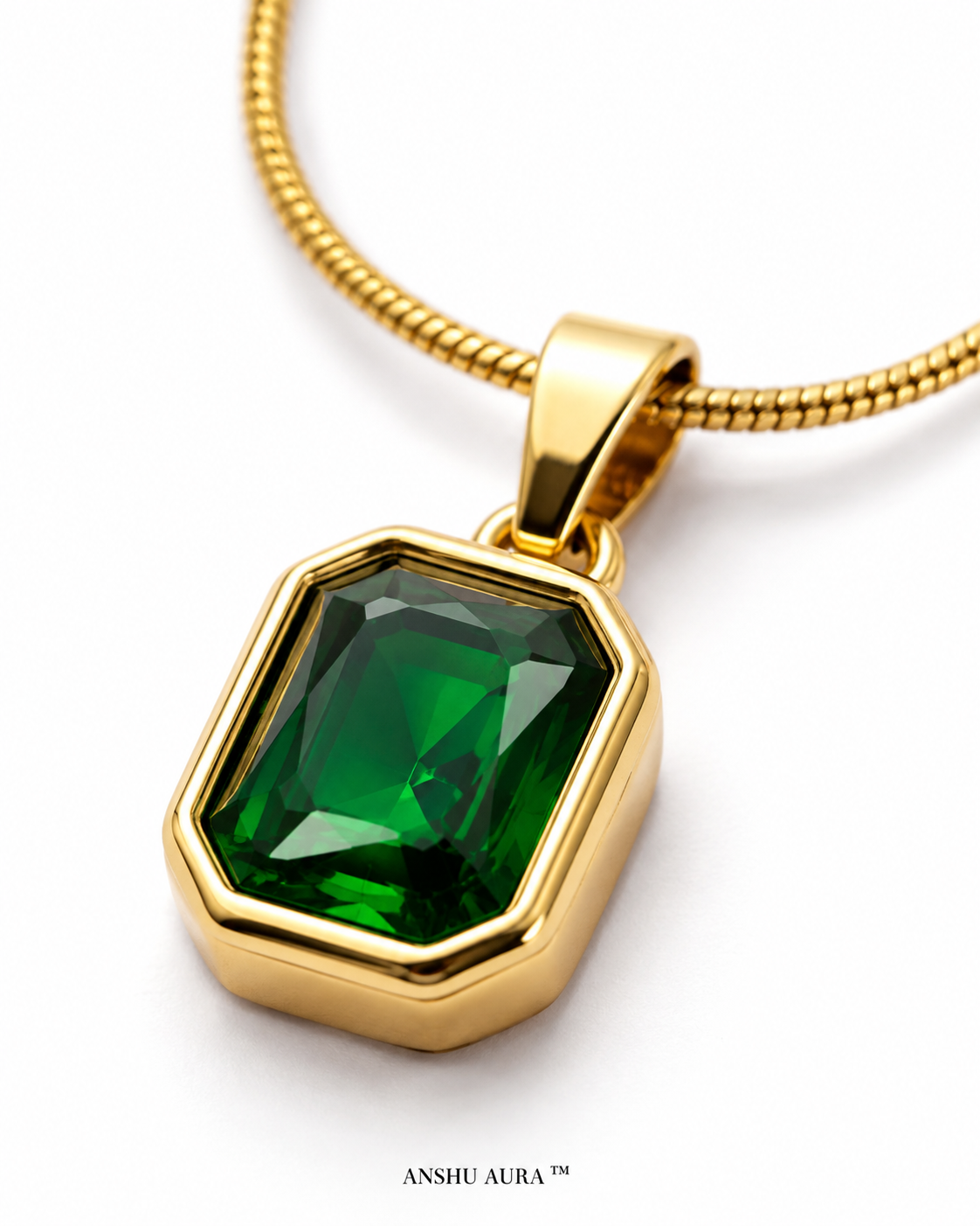 Emerald Green Crystal Pendant Necklace