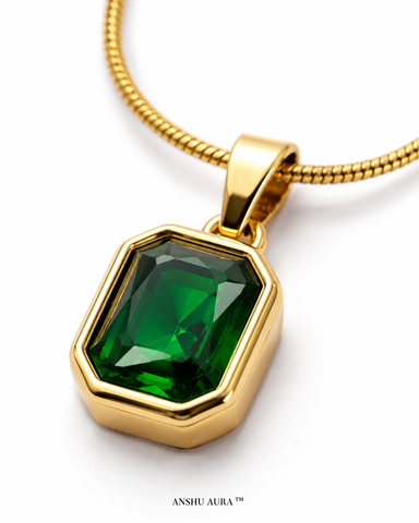 Emerald Green Crystal Pendant Necklace
