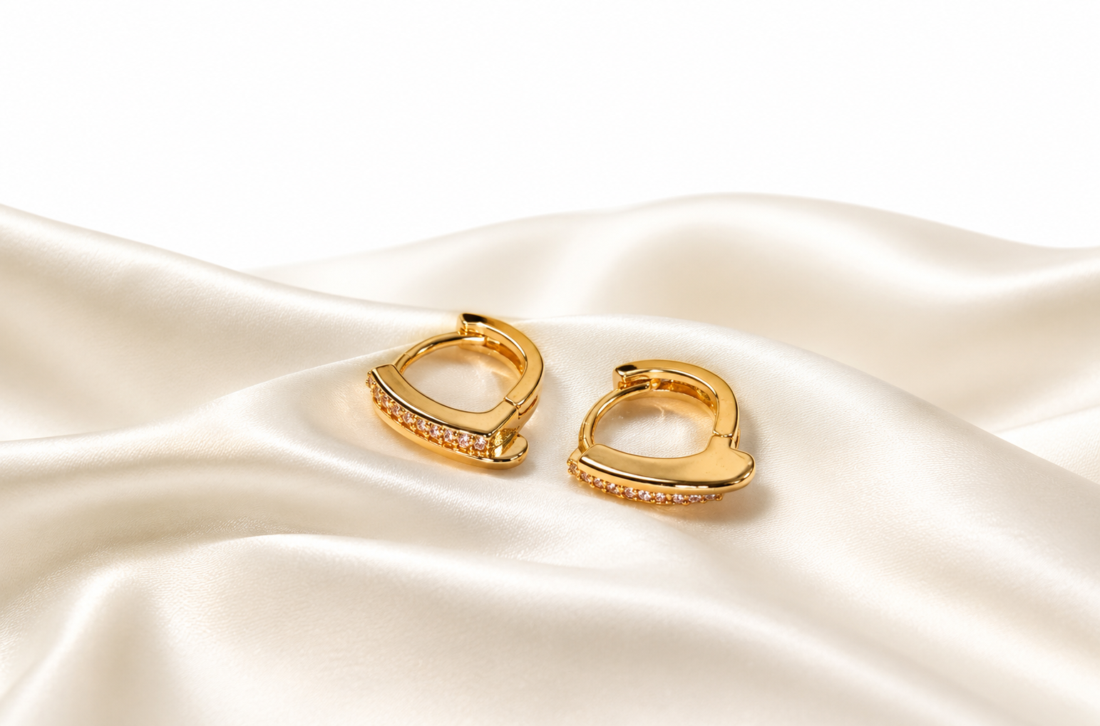 Elegant Pavé Gold Hoop Earrings