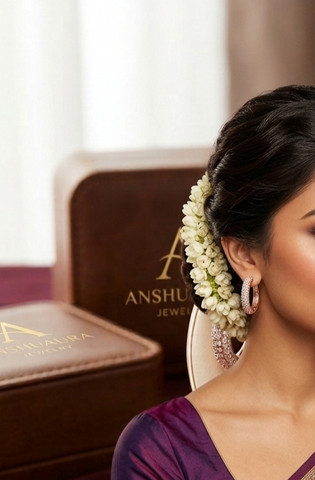 Anshuaura Divine Harmony – Premium Diamond-Studded Hoop Earrings