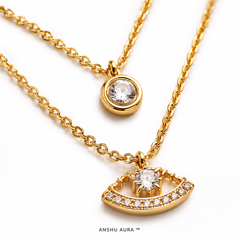 Celestial Double Layer Pendant Necklace