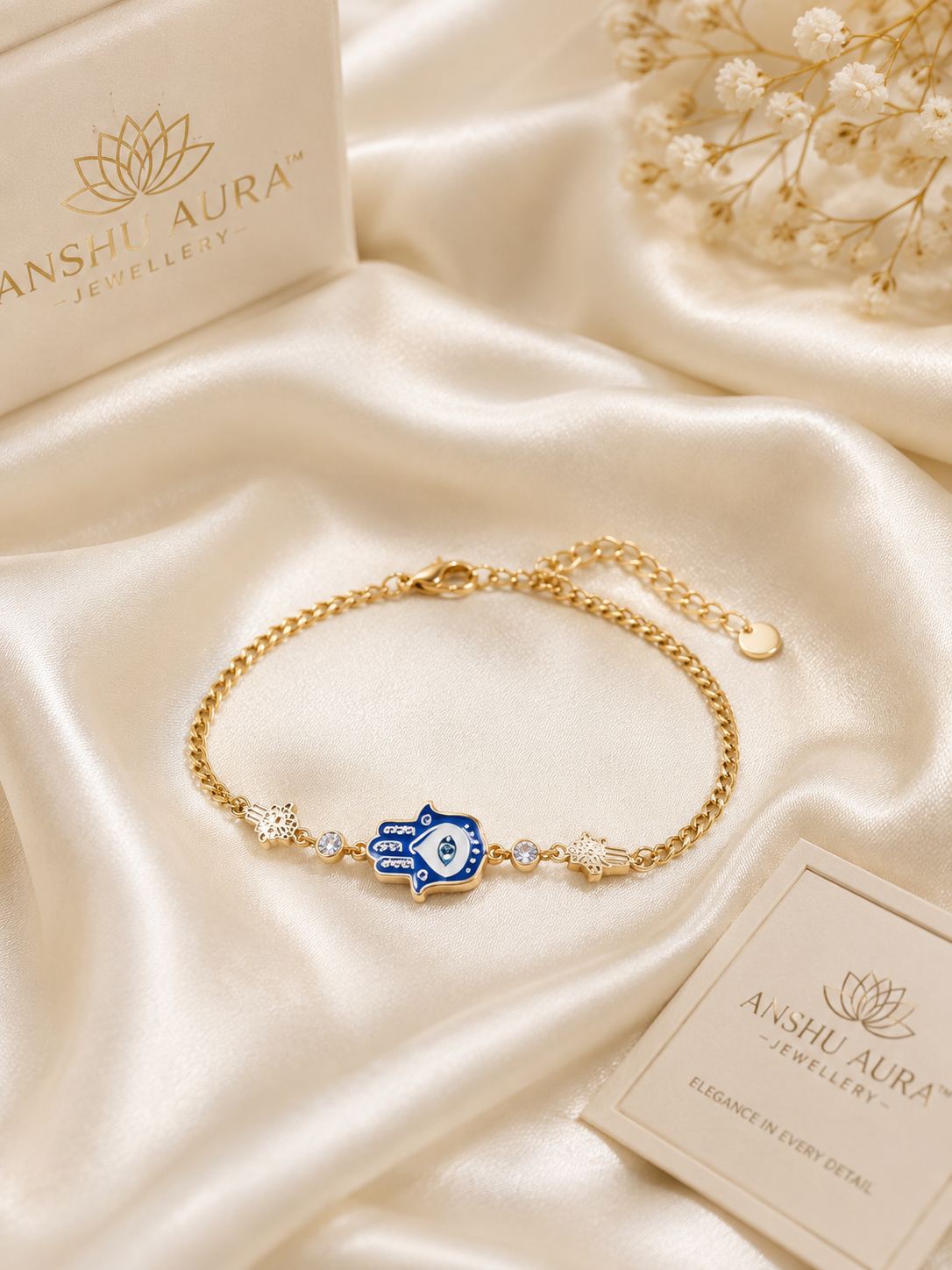 Hamsa Evil Eye Charm Bracelet