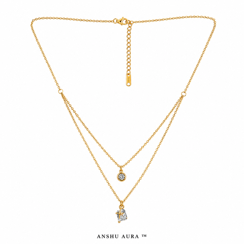 Celeste Dual-Layer Crystal Pendant Necklace
