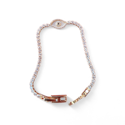 Celestial Evil Eye Rose Gold Tennis Bracelet
