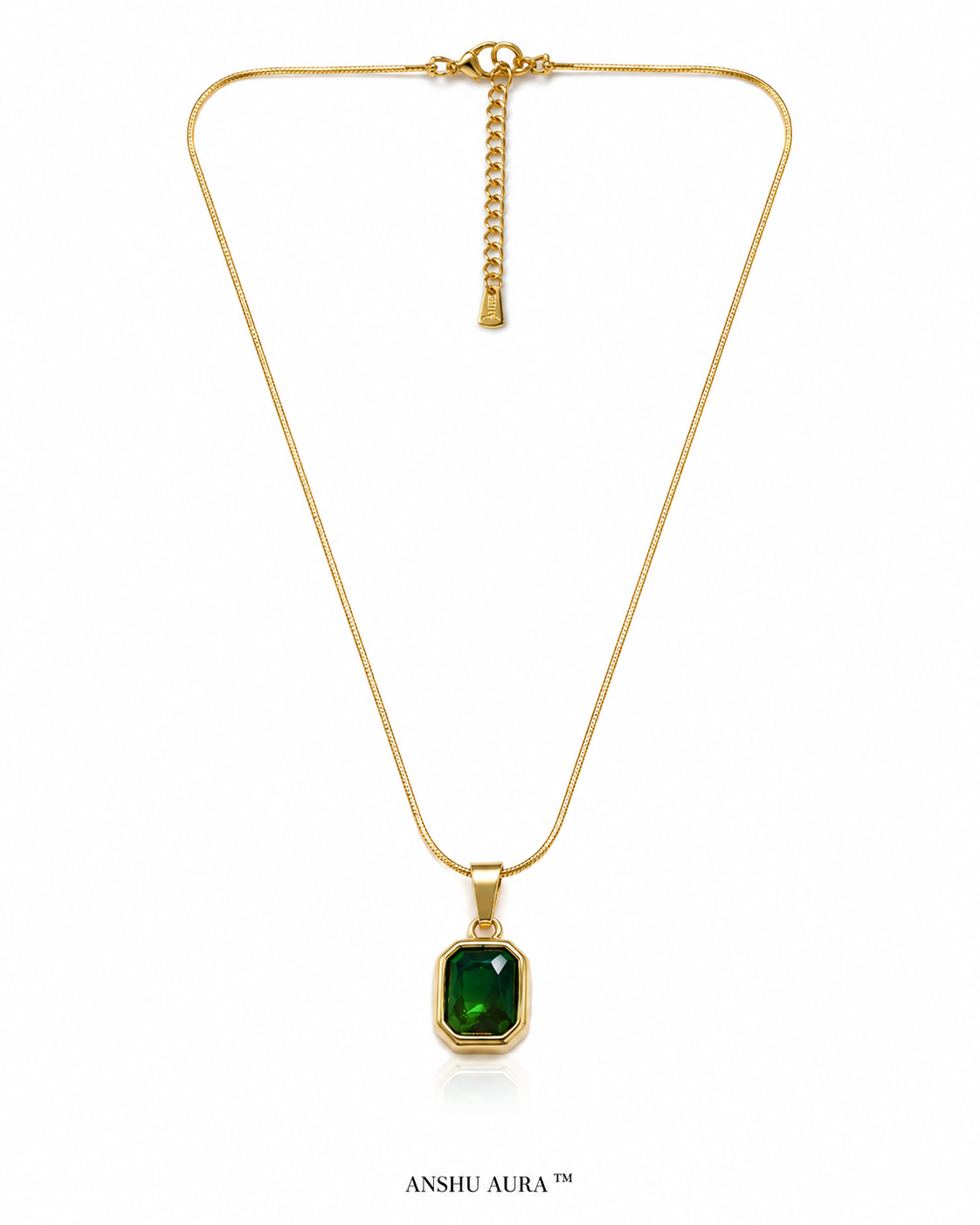 Emerald Green Crystal Pendant Necklace