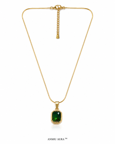 Emerald Green Crystal Pendant Necklace