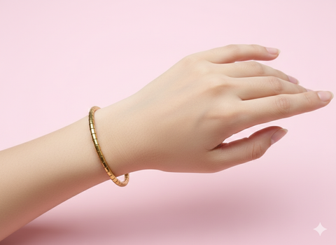 Elegant sleek gold plated minimalist bracelets