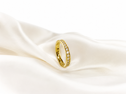 18K Gold Plated Crystal Pavé Eternity Ring