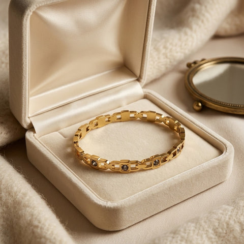 Gold-Tone Crystal Link Bracelet