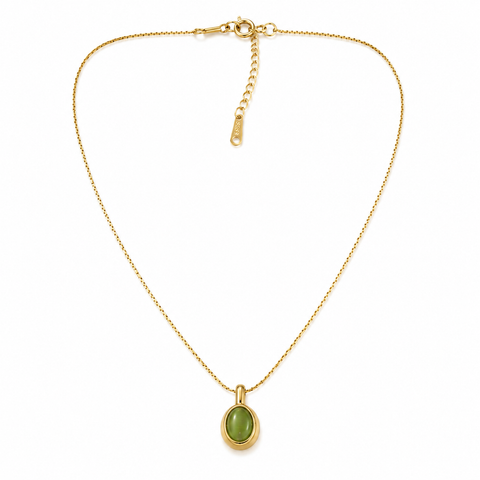 Green Cat Eye Pendant Necklace