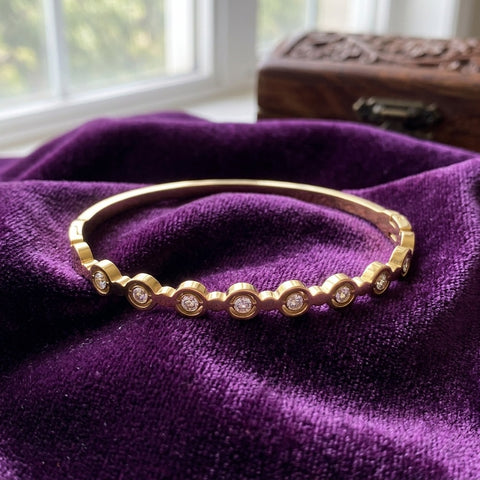 Gold-Tone CZ Studded Open