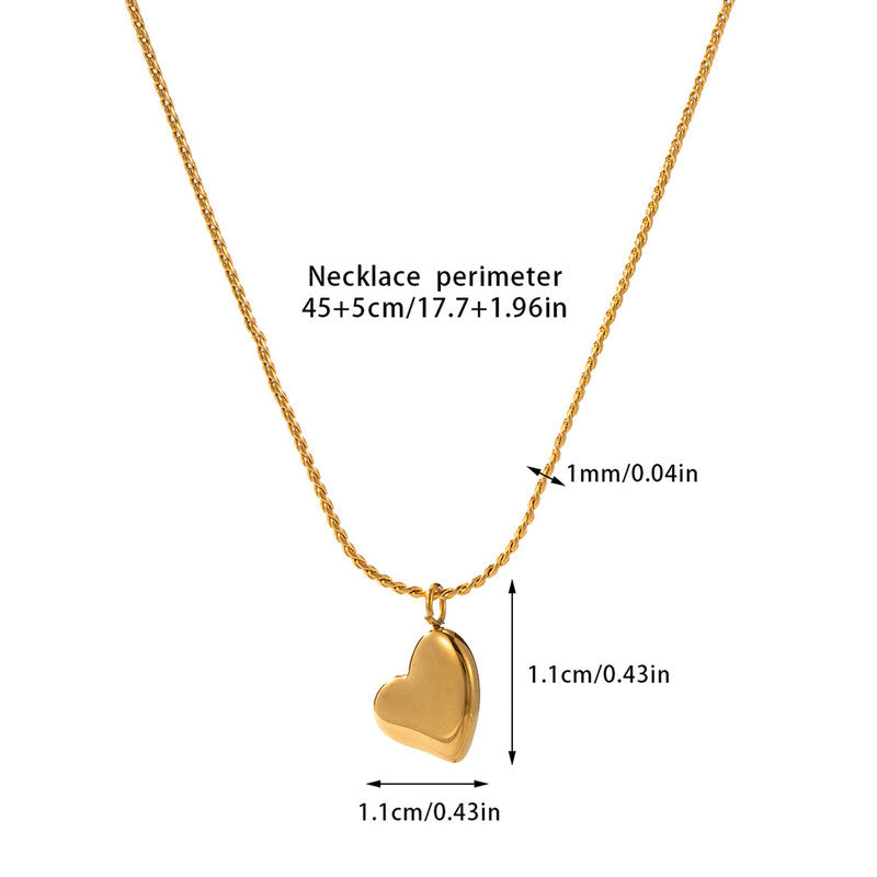 Infinite Love: 18K Gold Plated Minimalist Puffy Heart Anti-Tarnish Necklace