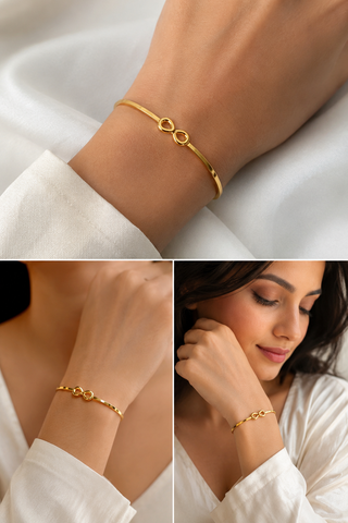 Infinity Gold Plated Bracelet for Women