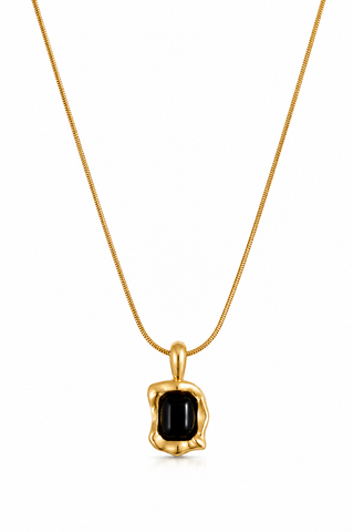 Black Onyx Gold Pendant