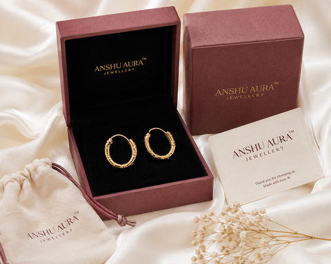 Diamond Cut Gold Hoop Earrings
