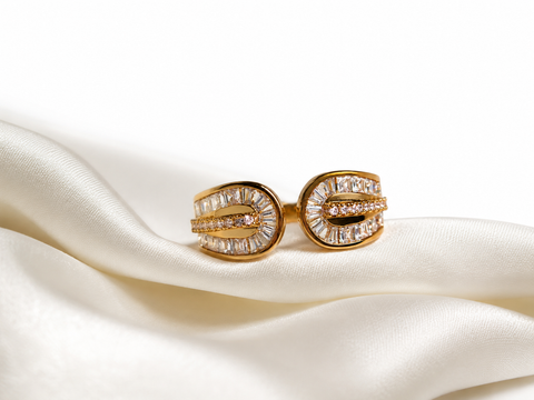 Celeste Radiance Open Cuff Ring