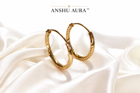 Twisted Gold Hoop Earrings