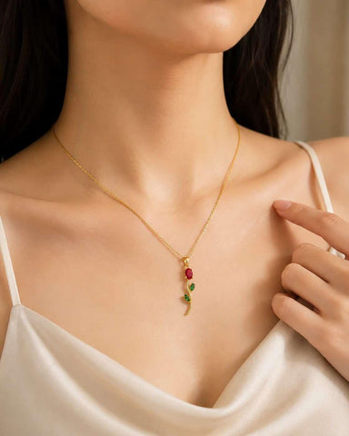 Elegant Rose Pendant Necklace