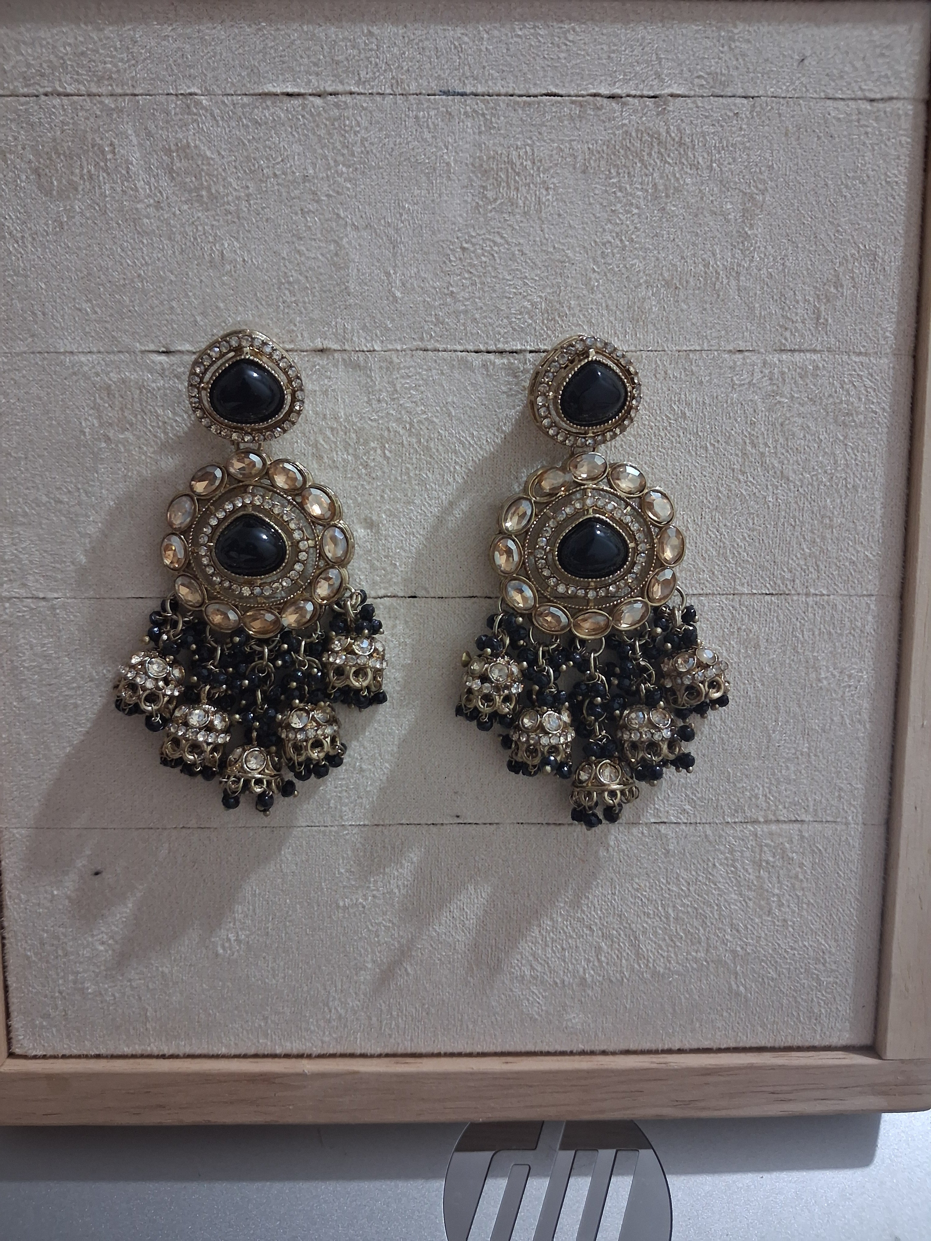 Navrang Premium Kundan & Bead Drop Jhumka Earrings (Available in 12 Shades)