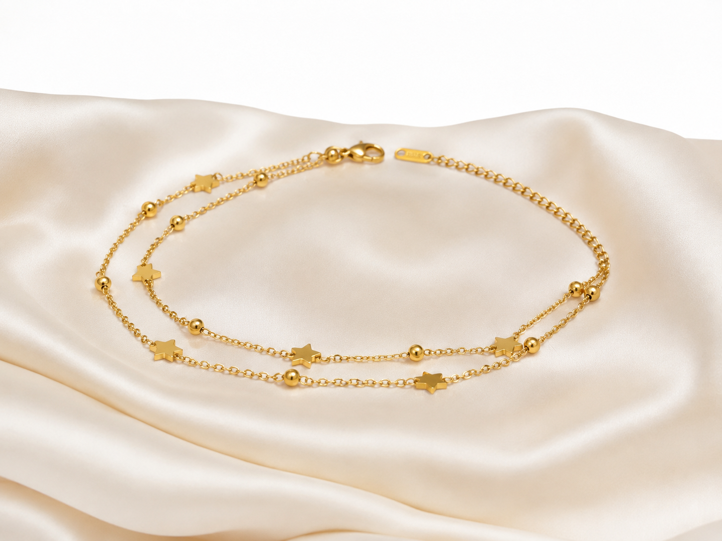Golden Star Double-Layer Anklet