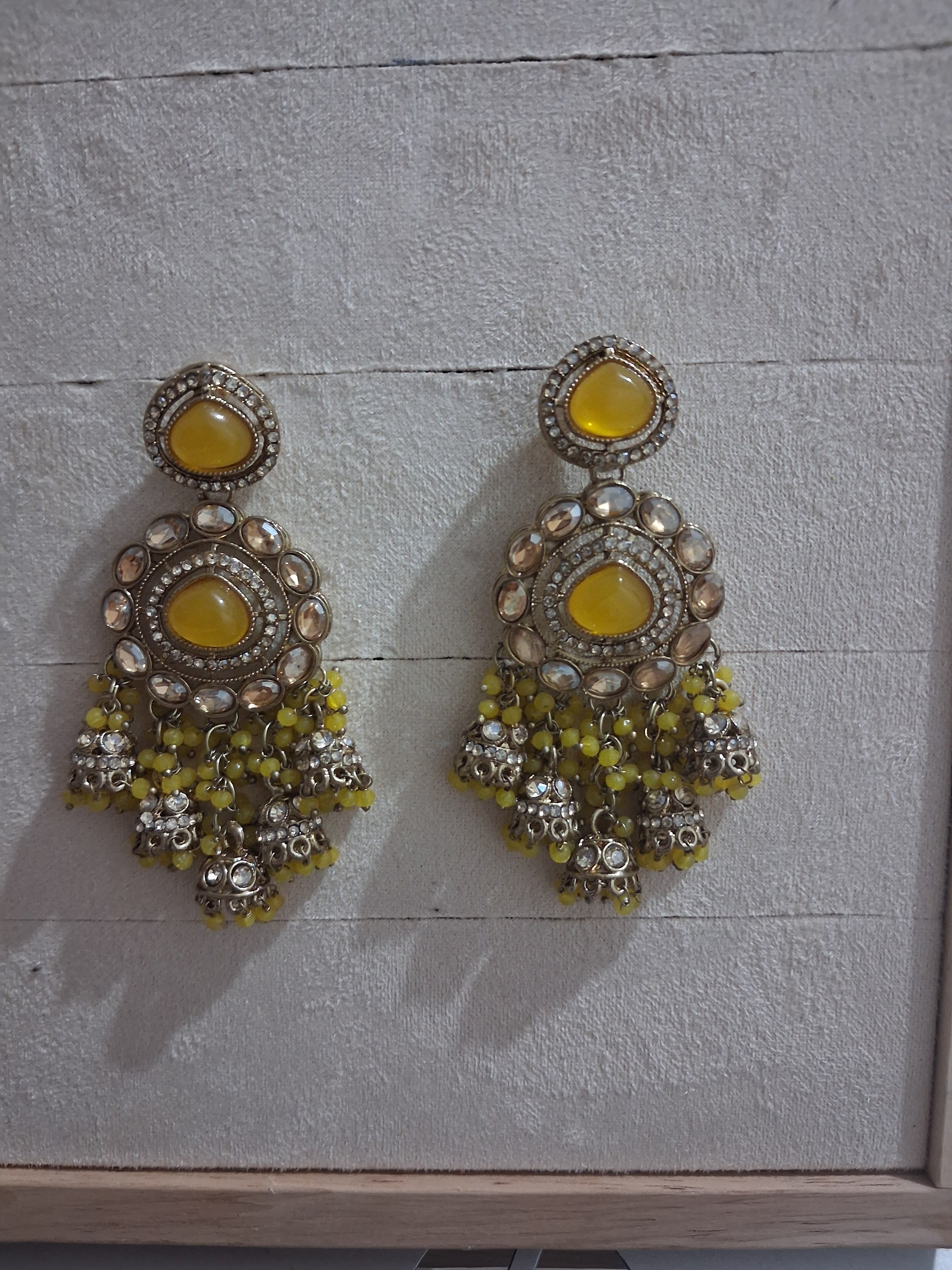 Navrang Premium Kundan & Bead Drop Jhumka Earrings (Available in 12 Shades)